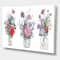 Designart - Bouquets of Wildflowers In Transparent Vases I - Farmhouse Canvas Wall Art Print